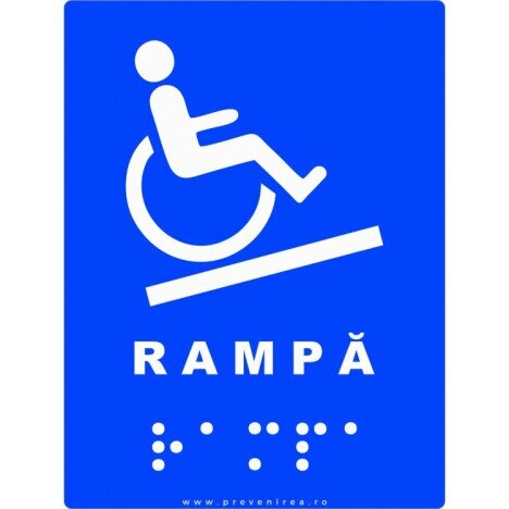 Placuta cu rampa pentru persoane cu handicap nevazatoare